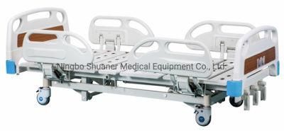 3 Function Adjustable Medical Furniture with Casters Clinic Patient Nursing Folding Manual Hospital Bed