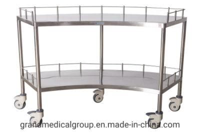 Hospital Furniture Medical Supply Cart Stainless Steel Sector Instrument Trolley/Cart