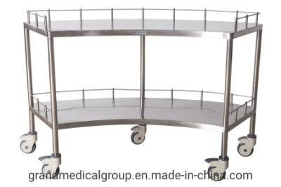Hospital Furniture Medical Supply Cart Stainless Steel Sector Instrument Trolley/Cart