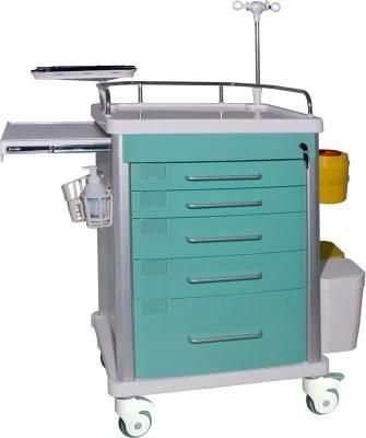 ABS Nursing Crash Truck Patient Trolley Hospital Clinical Cart Made Of Stainless Steel
