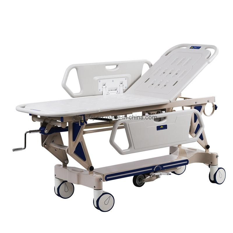 Hospital Equipment Ambulance Stretcher Trolley Manual up/Down Emergency Trolley