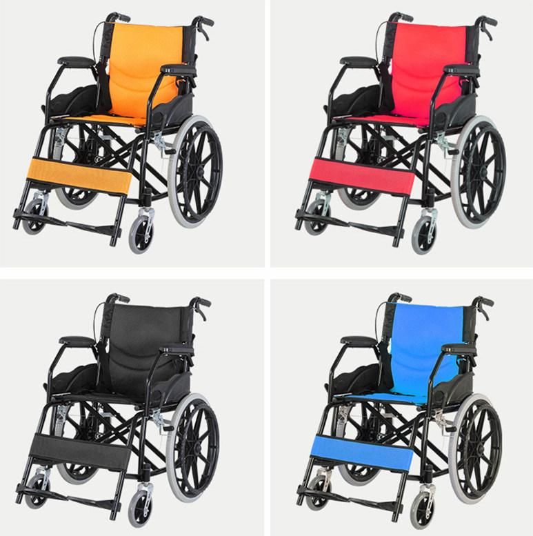China Aluminium Alloy Light Weight Non Electric Folding Manual Wheelchair with Chrome Frame