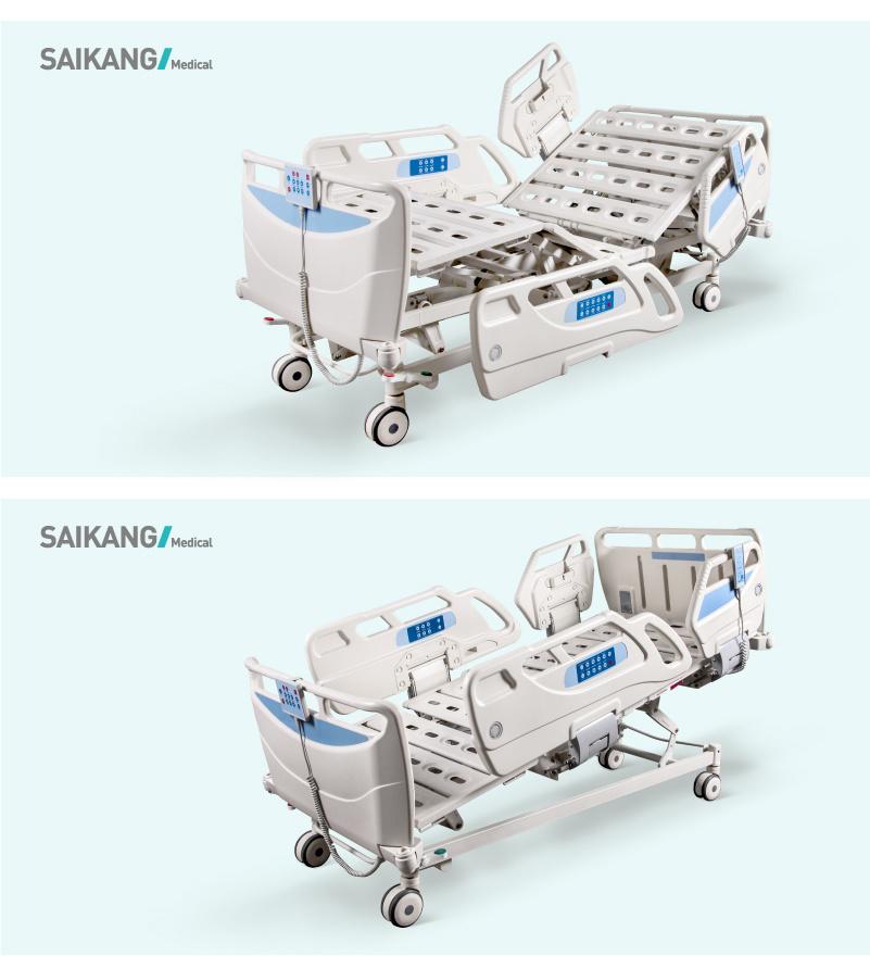 Sk001-15 Specifications of Hospita Automatic Electric 5 Functions Bed with Casters Manufacturer