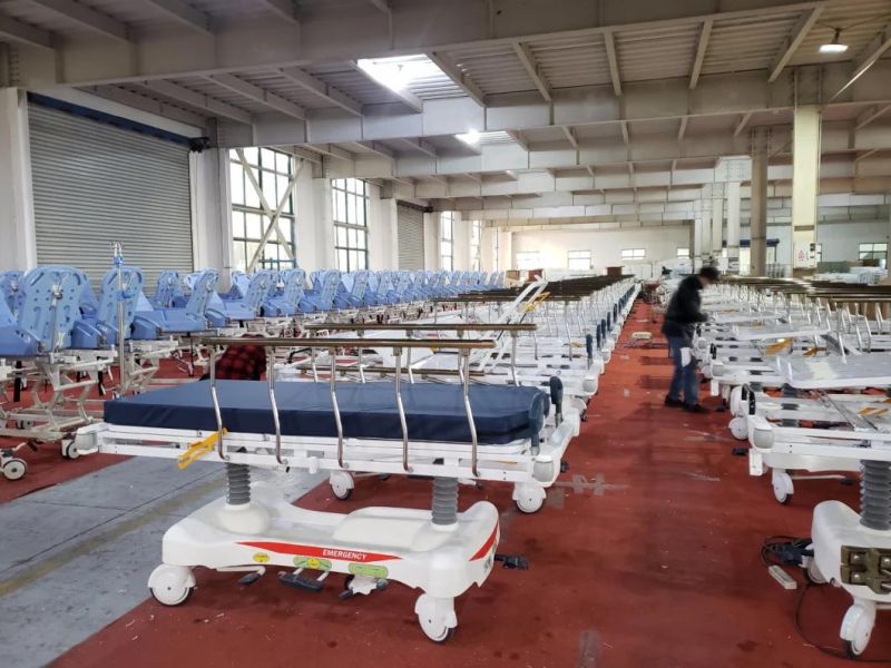 Central Lock System Customized Emergency Bed Hydraulic Patient Hospital Stretcher
