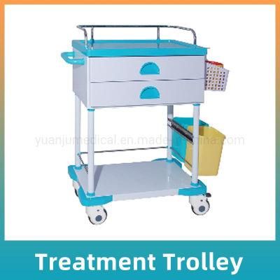 Clinic ABS Plastic Medicine Trolley Medical Hospital Treatment Cart with Drawer