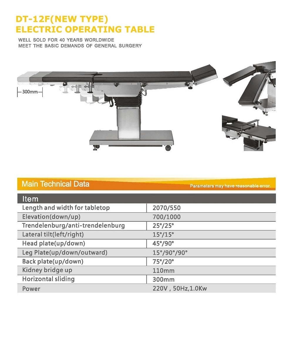 Medical Bed Stainless Steel Hospital Surgical Device Good Electric Hydraulic Surgical Operation Table