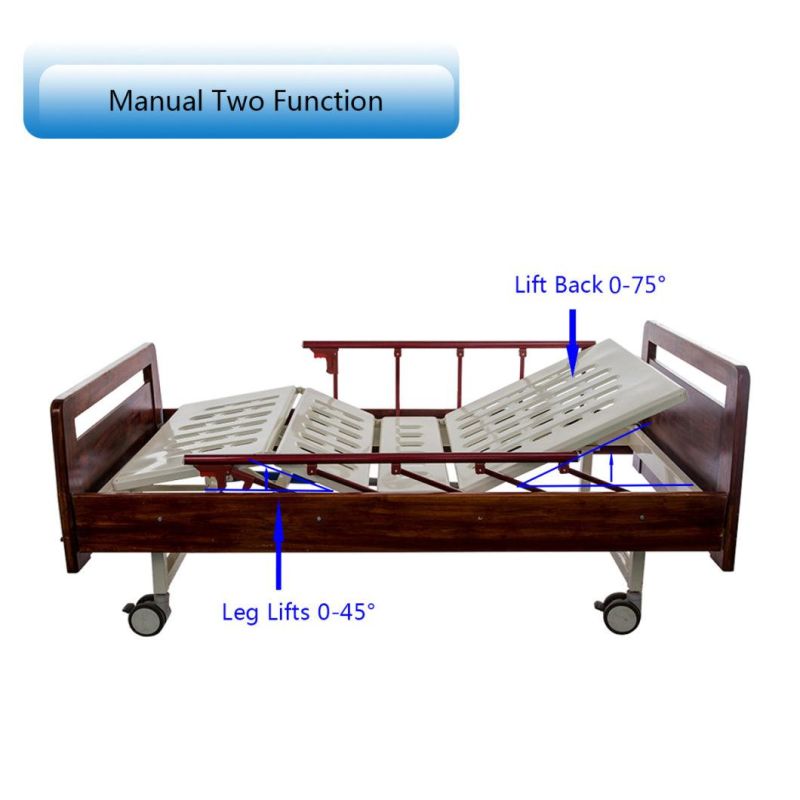 Bc02-2c Factory Manual Patient Nursing Hospital Bed with IV Pole