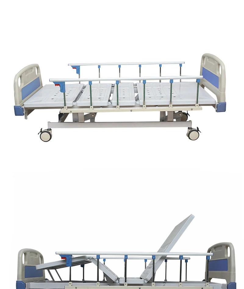 Cross-Border Wholesale Manual Medical Bed with Back and Leg Lift Function with Dining Table Hospital Home Care Hospital Bed