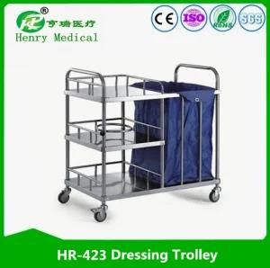 Nursing Medical Waste Trolley/Hospital Stainless Steel Nursing Trolley Price