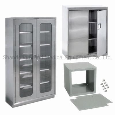 Manufactures Hospital Cabinet with 4castors Stainless Steel Hospital Dental Instrument Cabinet Medicine Cabinet with Glass Door