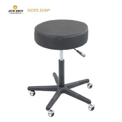 HS5969A2 PU Leather Physician Round Rolling Physician Stool with Wheels and Foot Rest