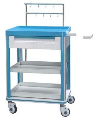 3 Layers Hooks ABS Medical Treatment Medicine Trolley