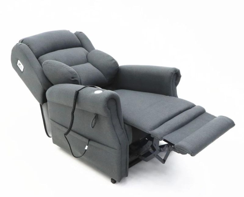 Jky Fabric Power Electric Mobility Riser Lift Recliner Chair Reclining with Tray Table and LED Lights for The Elderly