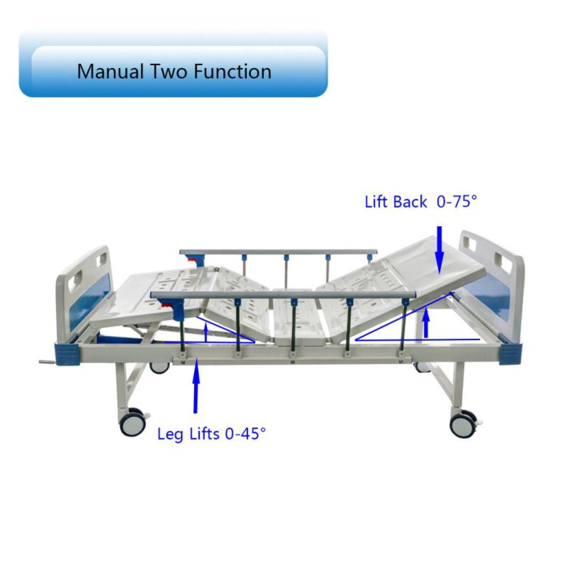 Noise-Free Mute Wheel 2 Crank Hospital Medical Bed Bc02-2