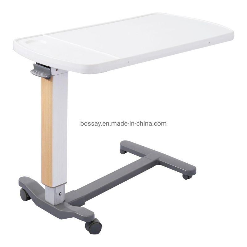Hi-Low Adjustable Bedside Dining Gas-Spring Laptop Overbed Table for Patient