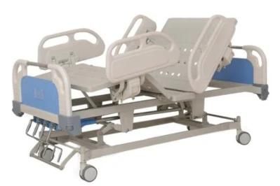 Clinic Patient Treatment Furniture Five 5 Functions Electric Medical Intensive Care ICU Therapy Nursing Hospital Bed with Mattress and CPR