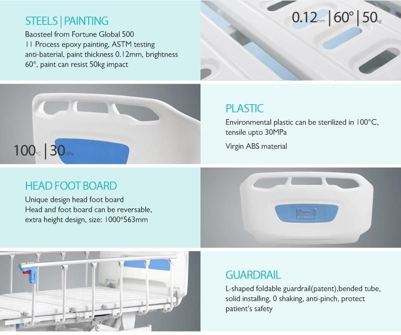 D2w Saikang Durable Hospital Room Furniture Used Metal 2 Crank 2 Function Adjustable Manual Hospital Bed Price