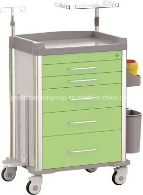 CE FDA Approved Aluminium Medicine Surgical Trolley with Drawers Hospital Crash Cart Emergency Trolley Hospital Furniture Factory Price