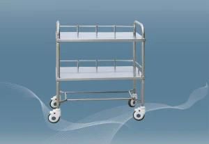 Hospital Medical Stainless Steel Double Layers Instrument Trolley