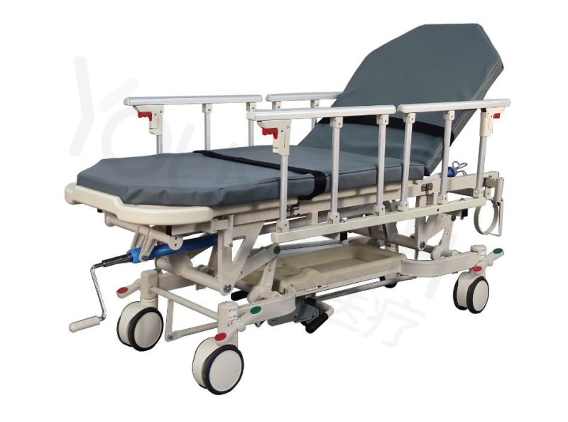 Medical Patient Delivery Transfer Ambulance Hydraulic Patient Trolley Hospital Transfer Bed Pneumatic Lift Hospital Bed