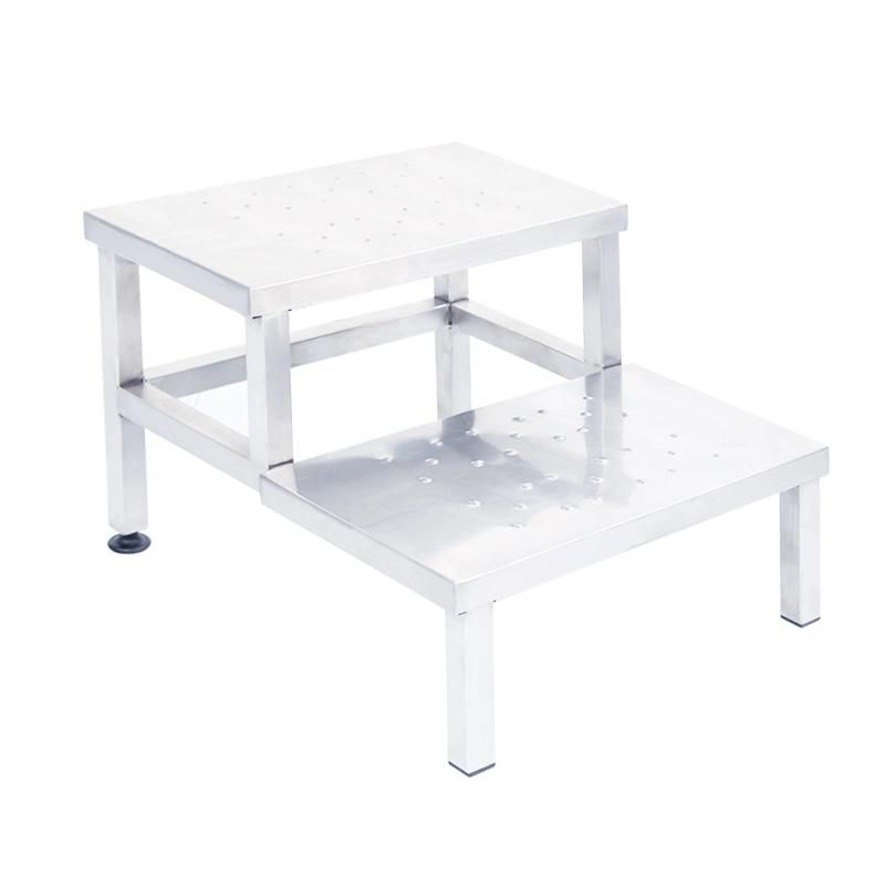 HS5606 Stainless Steel Clinical Anti Slip Double Foot Step Stool