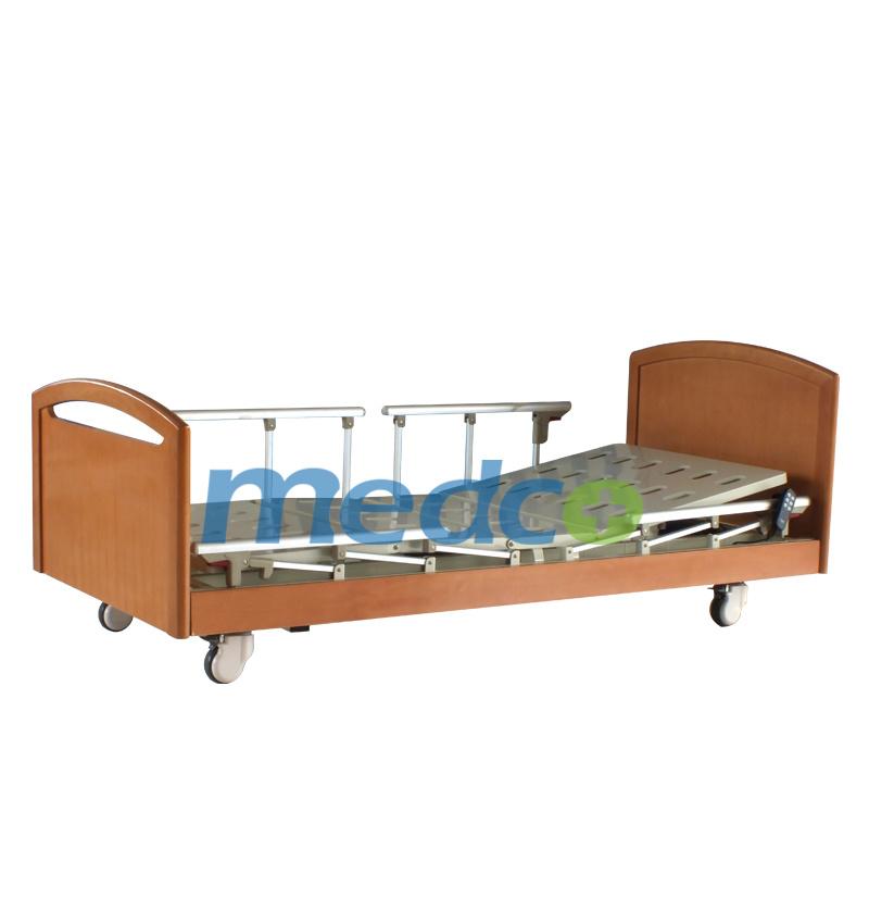 Medical Devices Hospital Height Adjustable Three 3 Function Wood Home Care Bed