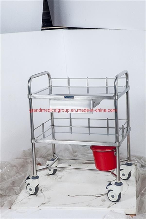 Hospital Equipment Medical Stainless Steel Treatment Nursing Cart Trolley
