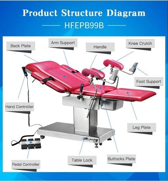 Electric Portable Gynecological Examination Table with 304 Stainless Steel Hfepb99b