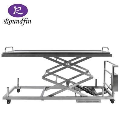 Roundfin Stainless Steel 304 Cost-Effective Hospital Mortuary Lifting Trolley
