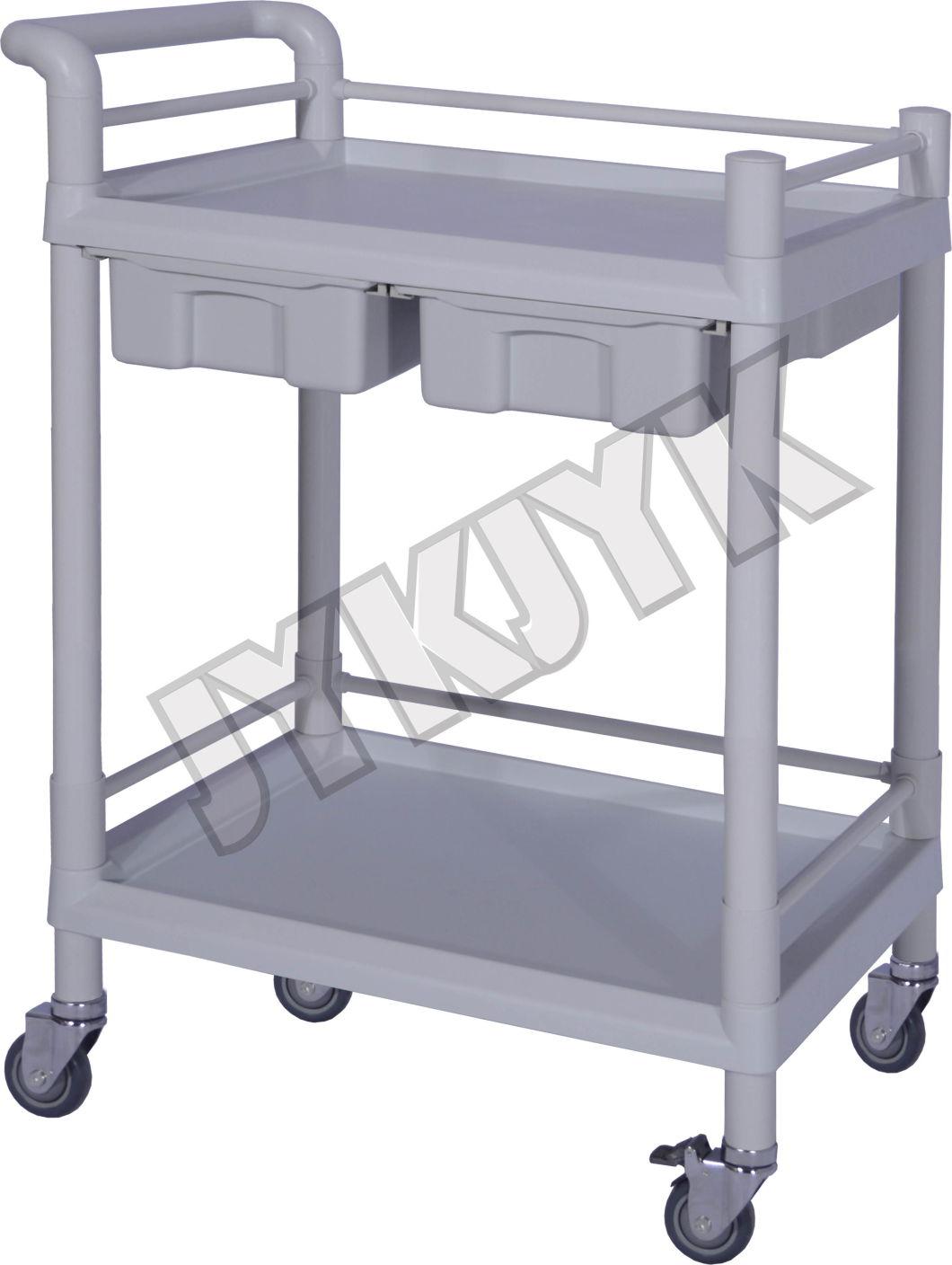 Stainless Steel Dressing & Medicine Change Cart with Two Drawers