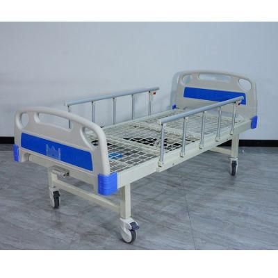 Medical Equipment Manual Single Crank Hospital Bed with Casters