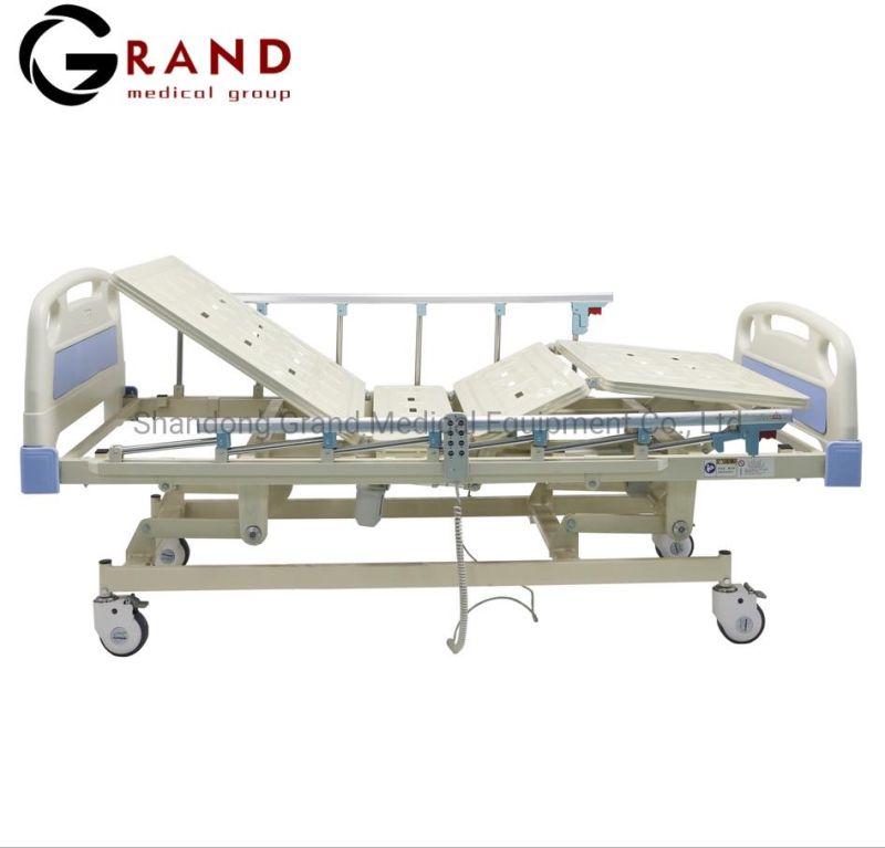 Three Crank Manually Controlled Lifting Adjustable Hospital Medical Patient Nursing Care Bed