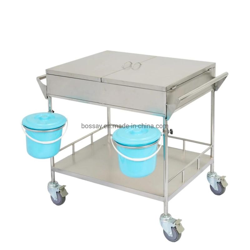 Stainless Steel Medical Treatment Trolley Emergency Cart