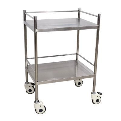 Mn-SUS052A 304 Stainless Steel Size Customized Double Layers Medical Trolley