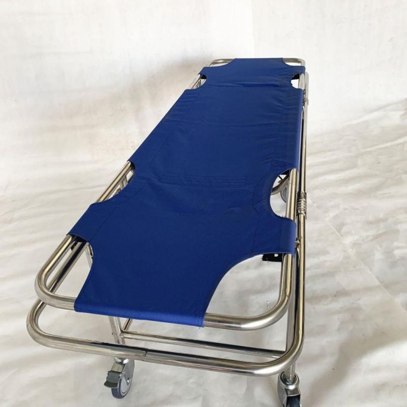 Hospital Patient Trolley Stainless Steel Foldable Emergency Stretcher (RC-B3)