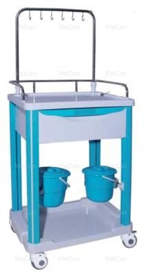 Hospital Equipment Nursing Equipment ABS IV Treatment Trolley with Wheels