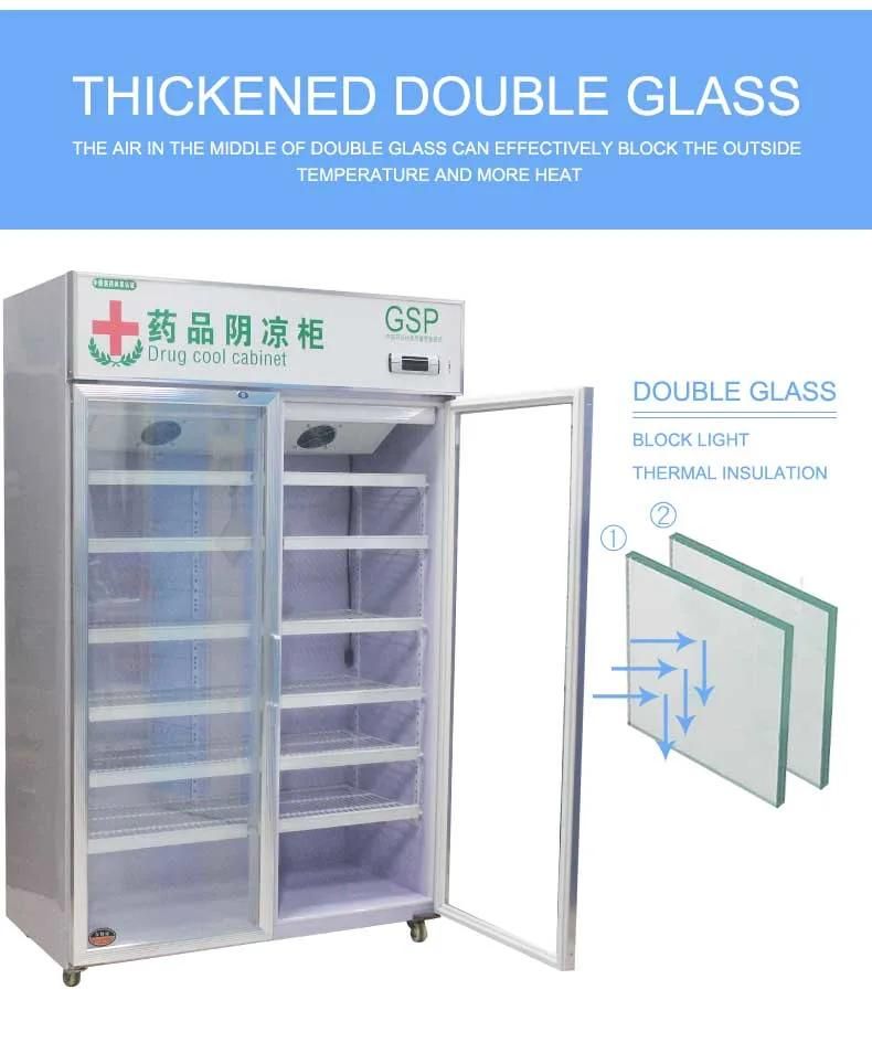 Constant 2-8º C Class Door Wine Beer Display Drug Cooling Cabinet