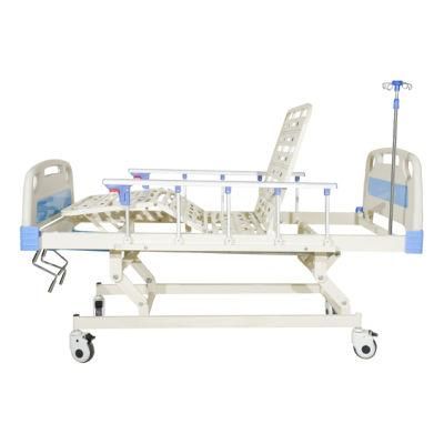 China Mechanical Height Adjustable Hospital Equipment Beds Manual Medical 3 Crank Patient Bed for Clinic