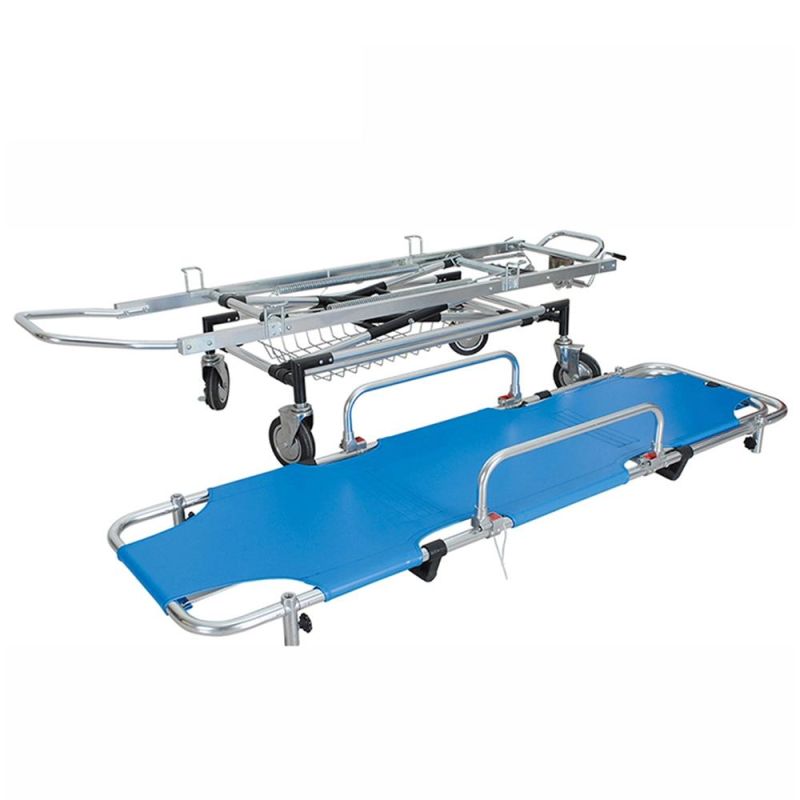 Height Adjustable Hospital Stretcher Trolley for Ambulance Medical Collapsible Stretcher