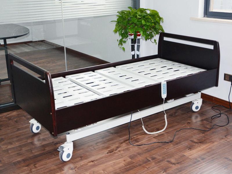 HS5132 Five 5 Functions Full Electrical Motorized Home Care Beds for The Elder with Solid Wood Board