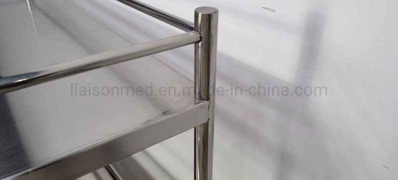 Mn-SUS052A 304 Stainless Steel Size Customized Double Layers Medical Trolley