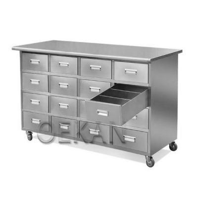 Oekanhospital Furniture Stainless Steel Movable Medicine Storage Cabinet Pharmacy Cupboard