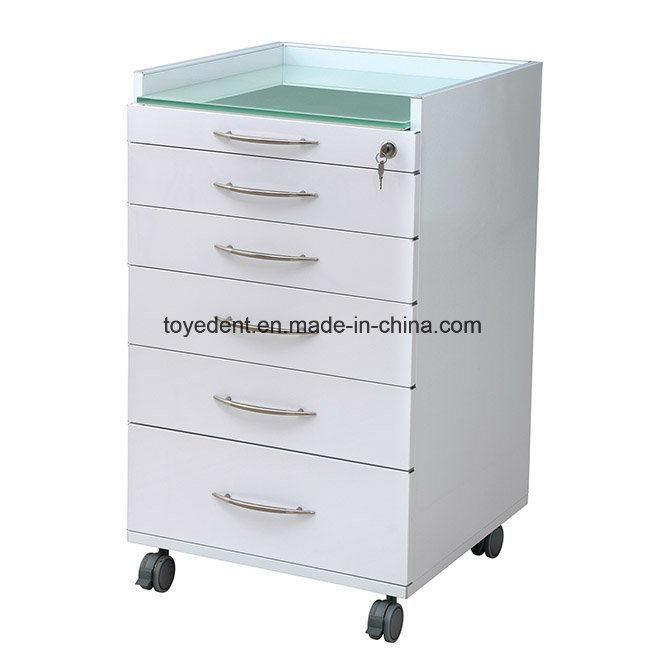 5 Drawer Glass Table Dental Cabinet