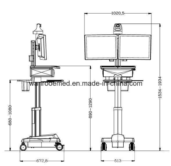 Bwt-006 Hospital Equipment Mobile Computer Telemedicine System Cart