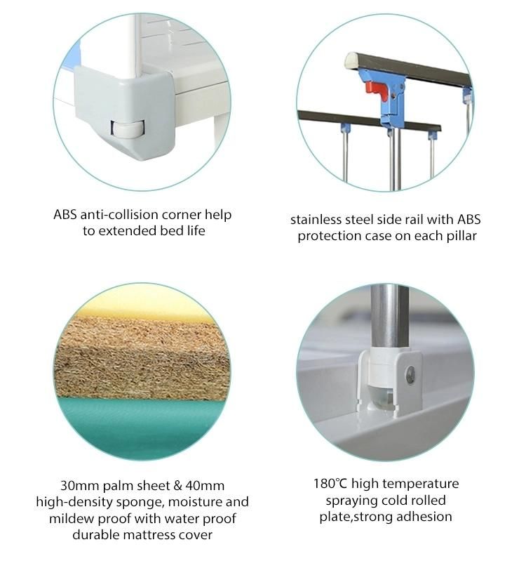 Manual 3 Function Hospital Bed for Medical Equipment