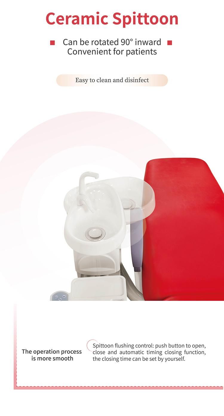 Foshan Gladent Floor Fixed Dental Unit with New Type Headrest