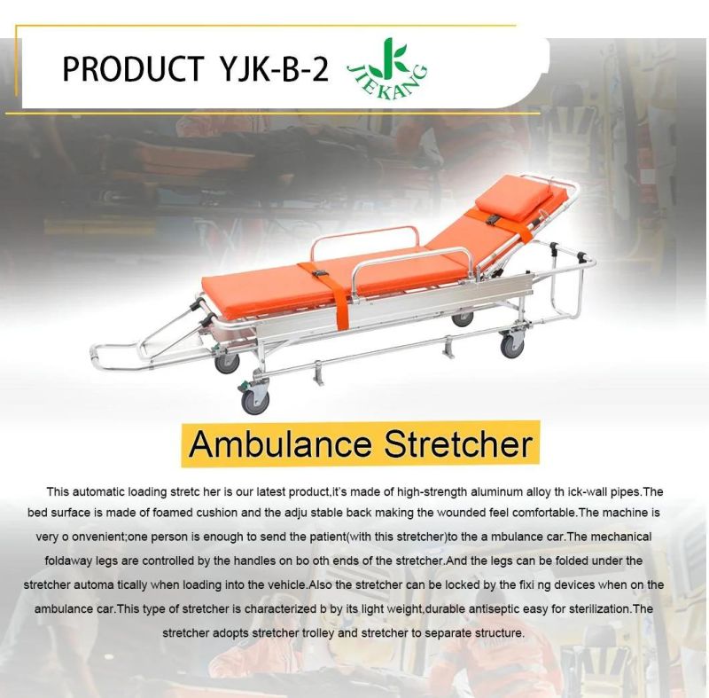 Hot Sale Hospitals Emergency Wheeled Trolley Patient Transfer Ambulance Stretcher