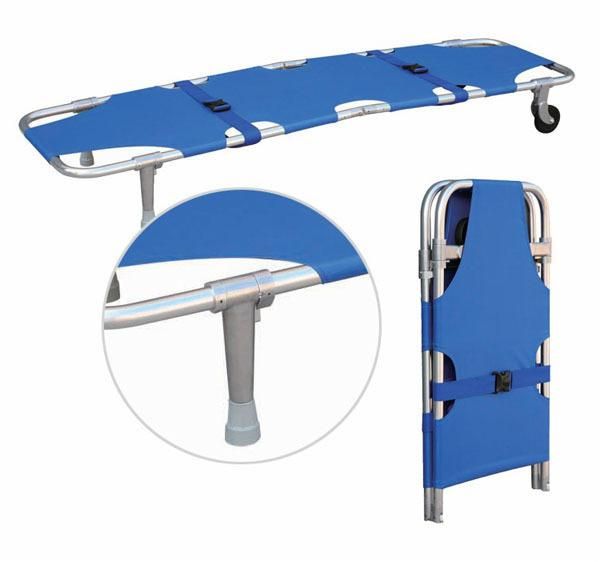 Aluminum Alloy Ambulance Trolley Wheels Fire Fighting First Aid Thickened Medical Rescue Simple Truck Simple Bed Hospital Stretcher