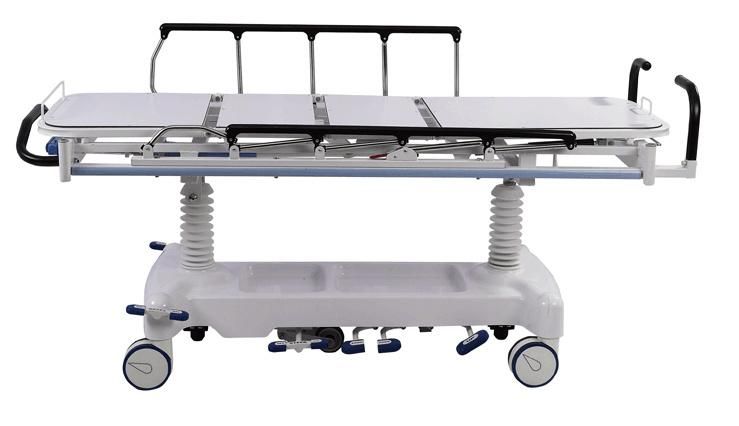 Hospital Ambulance Transfer Bed Medical Trolley Luxury Hydraulic Flat Patient Transfer Vehicle Stretcher Cart