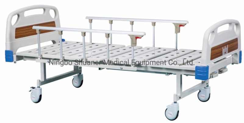 Manual Two-Function Stainless Steel Metal Medical Hospital Beds Medical Bed